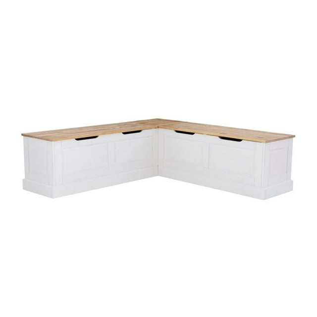 Linon Troyin Coin Blanc Naturel avec Coussins Noirs