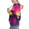 thumbnail image 2 of Daiia Neon Cassette Tape Pattern Women's Fashion Hoodies & Sweatshirts with Kangaroo Pocket Hooded Sweatshirt with Eye-catching Drawstrings-XX-Large, 2 of 7