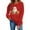 Red 4, variant on Cmfcve Women's Halloween Town Sweatshirt Long Sleeve Spooky Season Pullover Blouse Vintage Printed Cotton Shirts