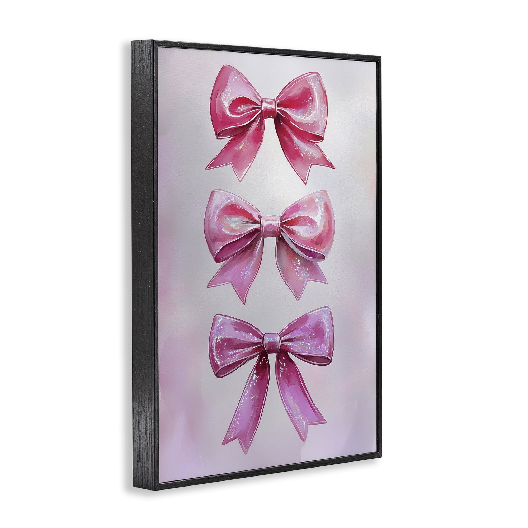 Stupell Industries Blush And Satin Ribbons Black Framed Giclee Art, design by Annabelle Hall