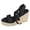 Black, variant on Womens Espadrilles Wedges Platform Sandals Open Toe Tie Lace up Summer Dress Shoes