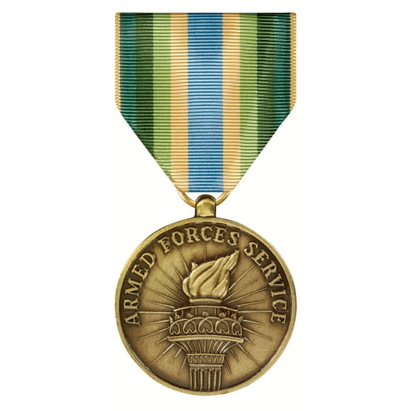 Blue/Green/Yellow Full Size Armed Forces Service Medal