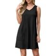 thumbnail image 4 of JWD Womens Summer Dresses 2026 Loose V Neck Sleeveless Sundresses Swimsuit Coverup with Pockets Black L, 4 of 6