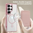 thumbnail image 4 of For Samsung Galaxy S25 Edge Magnetic Clear Wallet Phone Case,Magnetic Detachable Card Holder,Compatible with Mag-Safe,Military-Grade Protection,Shockproof Transparent Thin Fit Phone Case,Pink, 4 of 8