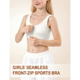 thumbnail image 6 of Aivtalk Girls Training Sports Bras 8-14 Zip Front Closure No Underwire Bralettes Breathable Soft Comfort Bra White L, 6 of 7