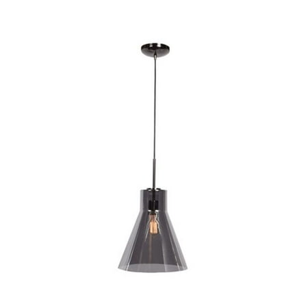 

Accesslighting 63992-BCH-SMK 12 in. Simplicite 1 Light Black Chrome Pendant Ceiling Light 120V - Smoke