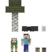 Minecraft Overworld Noob Adventure Set, 3 Action Figures & Accessories Including Steve, 3.25-in Scale