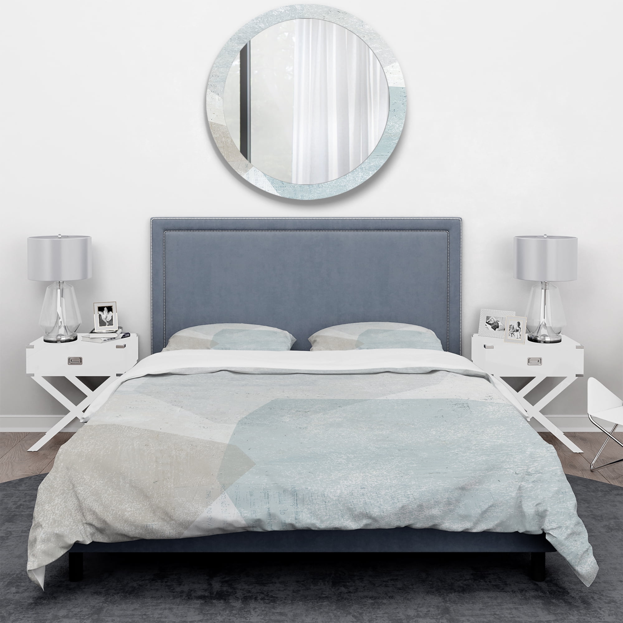 Designart 'Grey and White Collage II' Geometric Duvet Cover Set