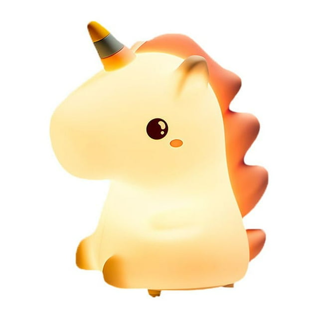 Luz de noche de unicornio para niños, lámpara linda de luz de noche para niños de 16 colores, luz de noche de bebé recargable de silicona, luces de noche de unicornio para niños para dormito