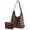 Coffee, variant on LAVA Hobo Bag Purses for Women, Soft Shoulder Bag Vegan Leather Tote Slouchy Handbag with Pouch (Black)
