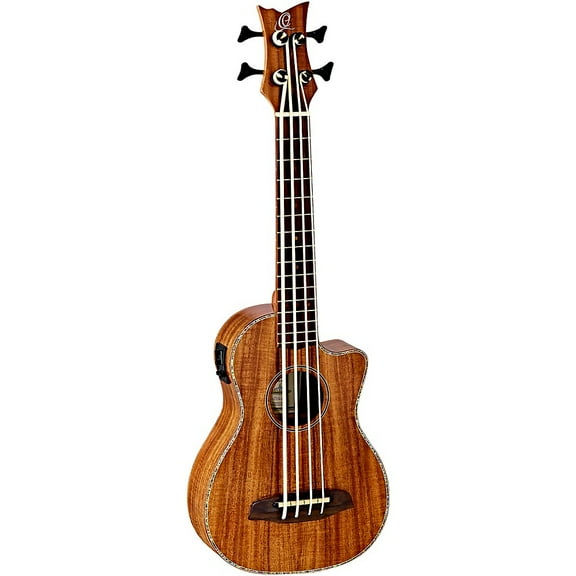 Ortega Caiman-GB-GB Lizard Series Acoustic-Electric Ukulele-Bass Gloss Natural