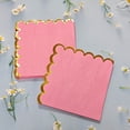 thumbnail image 1 of Nvzi 50 servilletas rosas con detalles en papel dorado, 5 x 5 pulgadas, desechables,despedidas de soltera y baby showers, suministros para cenas y almuerzos (rosa C), 1 of 5