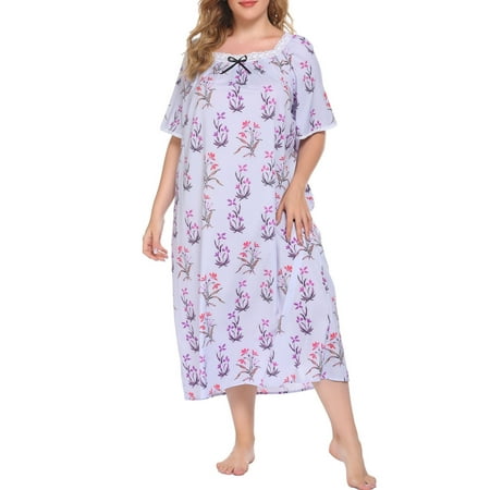 

Women Lounger Dress Vintage Plus clothingSize Loose Nightgowns Lounging Pyjamas