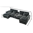 thumbnail image 5 of FFH 125" Modular Sectional Sofa with Double Chaise Oversized U Shaped Cloud Couch for Living Room, 4-Seat, Storage Console, USB Ports, Corduroy Dark Gray, 5 of 5