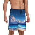 thumbnail image 2 of Yiaed Starry Night Ocean View for Men's Soft Sleep Pajama Short Lounging Pajama Shorts-Medium, 2 of 6