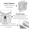 thumbnail image 3 of Freestanding Foldable Dog Gate for House Extra Wide Wooden White Indoor Puppy Gate Stairs Dog Gates Doorways Tall Pet Gate 4 Panels Fence 80‘’W x 24''H, 3 of 5