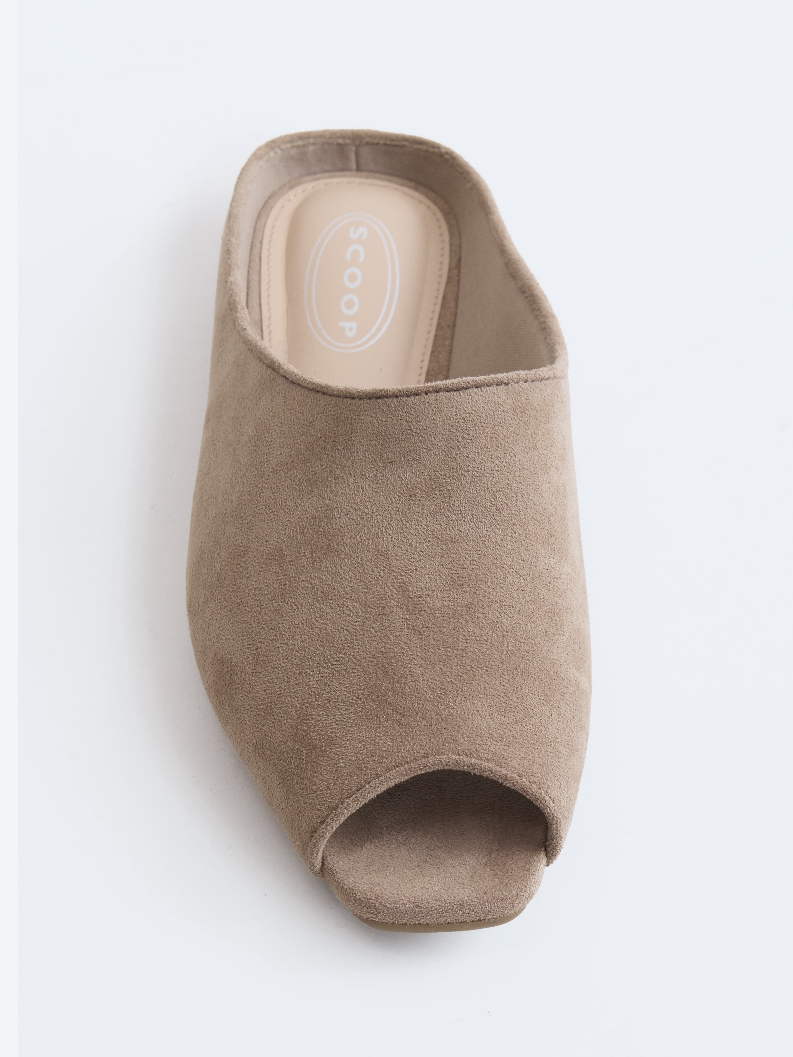 Scoop Women's Faux Leather Peep Toe Mules