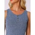 thumbnail image 5 of DARING DIVA Ribbed Knit Loungewear Sleepwear 2 Piece Tank Top S Blue, 5 of 6