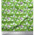 thumbnail image 1 of Soimoi Satin Silk Fabric Floral,Egg Basket & Bunny Watercolor Decor Fabric Printed Yard 42 Inch Wide, 1 of 1