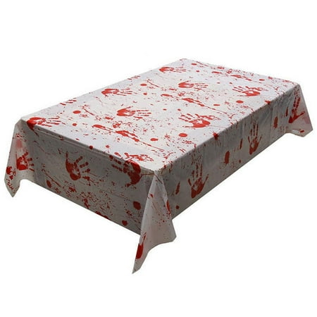 

Kafei Halloween Table Cloth Waterproof Halloween Bloody Handprint Tablecloth Halloween Decorative Tablecloths Party Decorative Props Ragged Cloth Secret Room Venue Layout sweet
