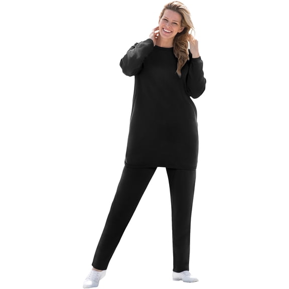 Woman Within Plus Size Petite Fleece Sweatshirt Set
