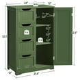 thumbnail image 7 of Yaheetech Modern Wooden Bathroom Storage Cabinet with 4 Drawers and Cupboard, Green, 7 of 7