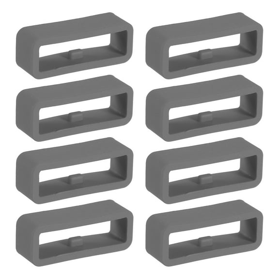 Uxcell Watch Band Holder Loop, 20mm Universal Silicone Watch Replacement Band Strap Keeper, Dark Grey 8 Pcs