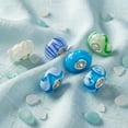 thumbnail image 3 of Bling Jewelry Womens Shades of Blue Murano Glass Swirl Flower Charm Bead Set, 3 of 4