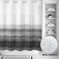 thumbnail image 4 of No Hook Shower Curtain with Built-in Rings - Black And White Washable Waterproof Fabric Bathroom Curtains for Hotel,Rentals, 72 X 78 Inch Long , Abstract Modern Brush Strokes, 4 of 9