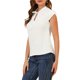 thumbnail image 4 of Blusa de Manga Corta Allegra K para Mujeres con Cuello de Muñeca con Perlas y Cuello Atado, Tops Casual, Blanca L, 4 of 6