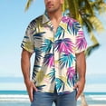 thumbnail image 1 of Blusa y camisa de manga corta con cuello vuelto para hombre, blusa informal con botones y estampado hawaiano, blusa de manga corta con cuello vuelto para hombre, 1 of 7