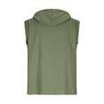 thumbnail image 4 of Linen Mens Hoodie Pullover Drawstring Quarter Zipper Sleeveless Vintage Tops T-Shirt Streetwear Fathers Gift, 4 of 6