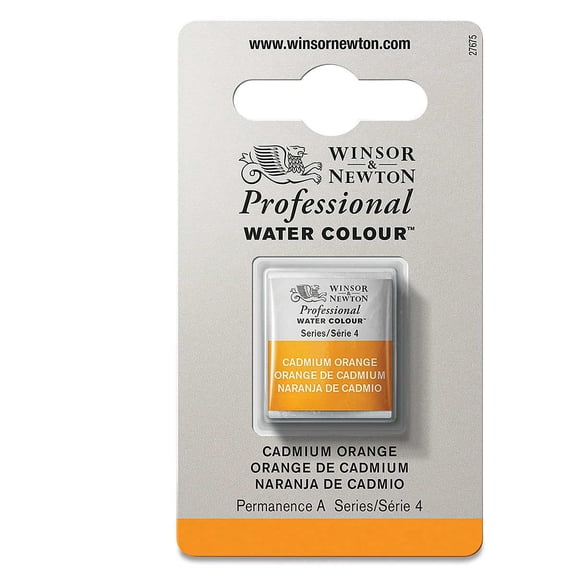 Winsor & Newton Artists' Watercolor - Cadmium Orange, Half Pan