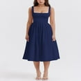 thumbnail image 2 of Robe Midi Sans Manches d'Été pour Femmes, Couleur Unie, Taille Haute, 2 of 7