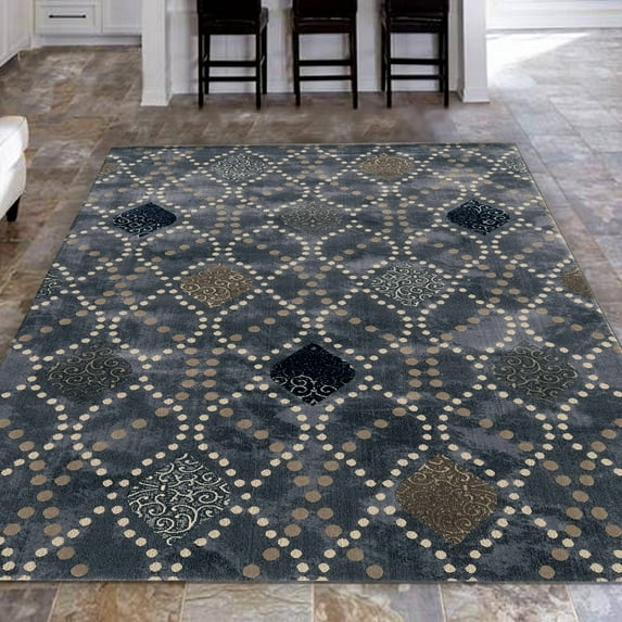 Radici USA 3797 Iseo Contemporary Gray Geometric Area Rug (3'3" x 4'11")