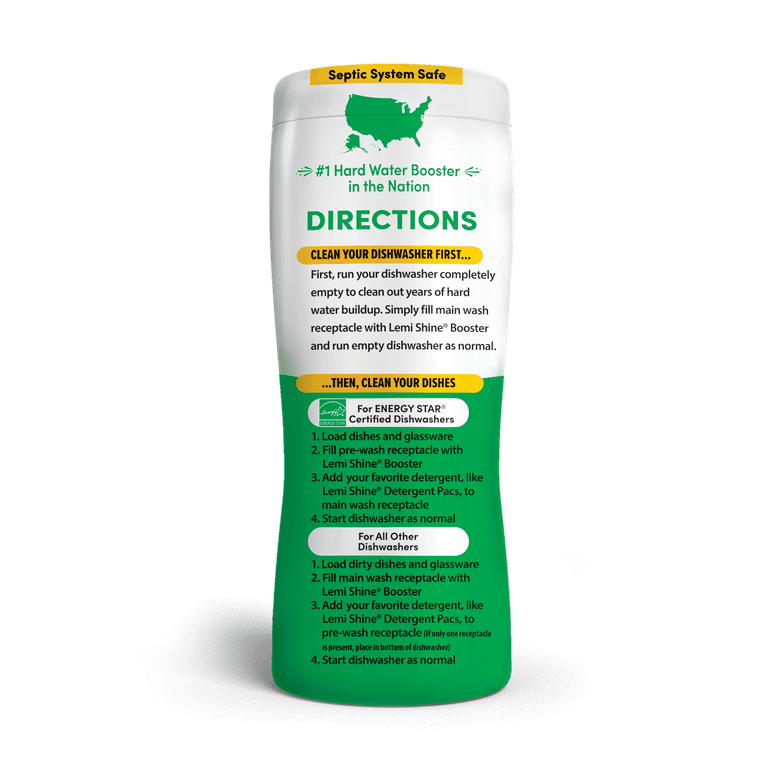 Lemi Shine?, Detergent Booster, 12oz, Removes Hard Water Spots