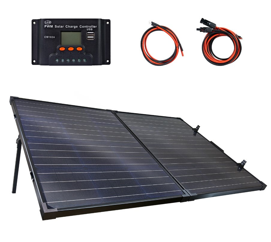 100W Solar Panel Cell Foldable Module Kit w/ Controller for 18V/12V RV/Car/Boat 