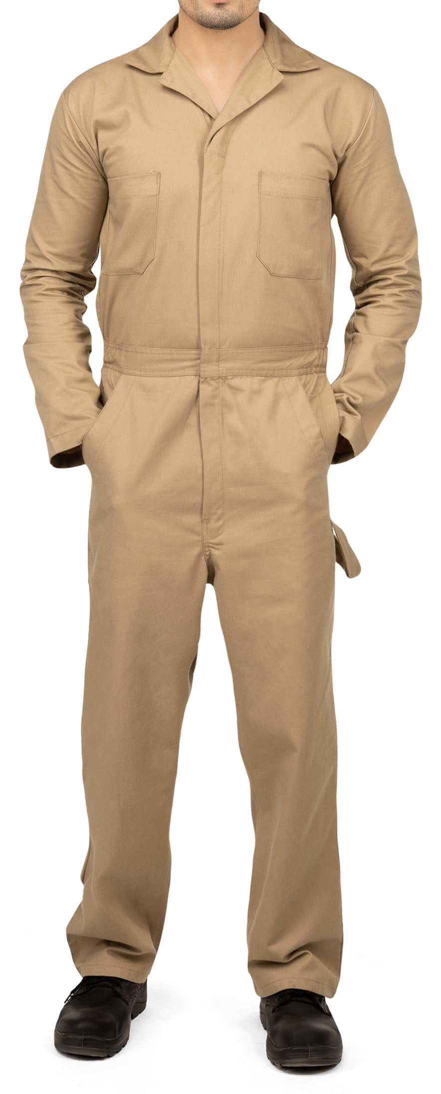 TOPTIE Men's Long Sleeve Coverall Action Back Coverall with Zipper