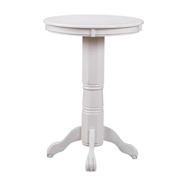 Pemberly Row Contemporary 42" Wood Height Pub Table in Buttermilk