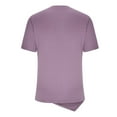 thumbnail image 5 of QLEICOM Women 2023 Summer Tops T-shirt Short Sleeve Solid Color Basics Crewneck Casual Top Pullover T-shirts Purple XXL, US Size 12, 5 of 5