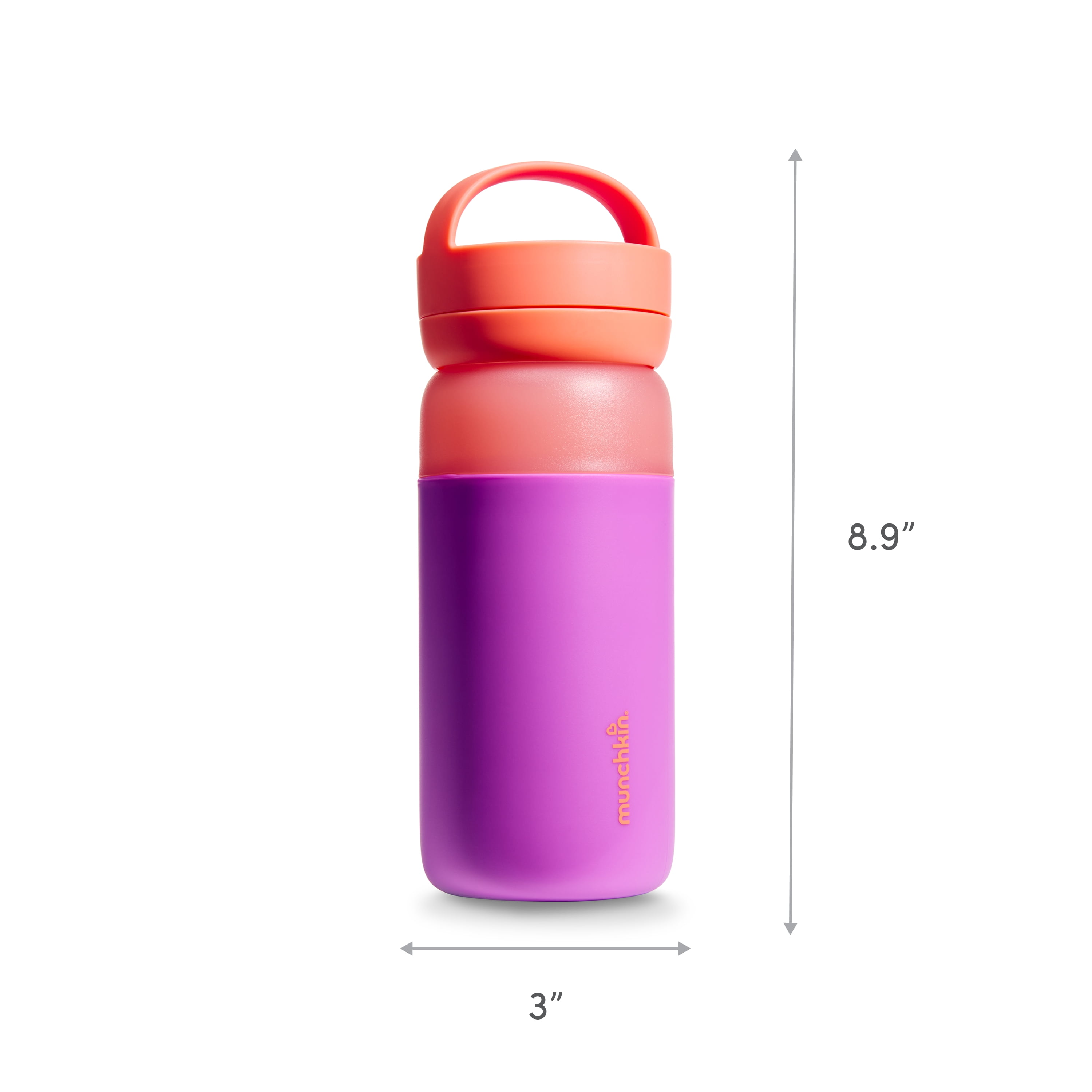 Munchkin Stay Cool Insulated Spill-proof Water Bottle for Kids - Purple, 12oz