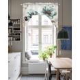thumbnail image 4 of Teal Broccoli Swag Valance and Tier Curtains Set Rustic Farmhouse Flower Leaf Victorian Style Kitchen Curtains 3 Piece Set Rod Pocket Panels for Bedroom Cafe 56x36 inch, 4 of 6