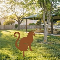 1 Piece Cute Cat Silhouette Garden Statue, Outdoor Animal Decor for Lawn & Patio, Halloween & Christmas Yard Decoration, Gardening Supplies for Holiday Outdoor Decor