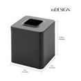 thumbnail image 3 of mDesign Metal Square Tissue Box Cover for Bathroom - Black, 3 of 6