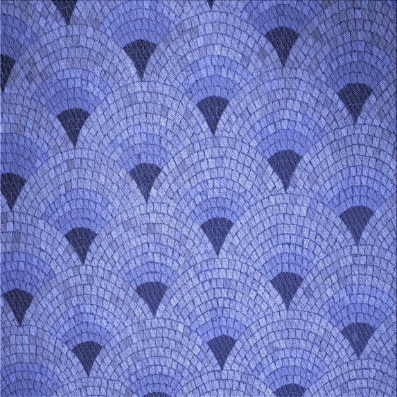 Ahgly Company Indoor Square Patterned Sky Blue Dress Blue Area Rugs, 7' Square