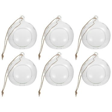 ITSELFER 6pcs Hanging Glass Bauble Candle Tea Light Holder DIY Sphere Ball Terrarium Decoration