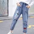 thumbnail image 4 of Hpgjzj Kids Girls Jeans Casual Solid Color Ruffle Bell-Bottoms Denim Pants Mid Waist Flared Trousers 3-12 Years, 4 of 5