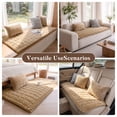 thumbnail image 5 of Nalqet 27.6×47.2 inch Plush Sofa Slipcovers for 2 Cushion Couches – Washable Fuzzy Non Slip Furniture Protector Couch Cover for Pets and Dogs Cats, Coffee, 5 of 8