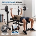 thumbnail image 4 of Primy Adjustable Bench Press, Foldable Olympic Weight Bench with Squat Rack Workout Bench Barbell Rack Stand Strength Training Home Gym Multi-Function for Small Apartments, 4 of 7