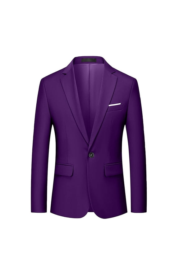Blazers for Men Big and Tall New Casual Men Solid Matching Breasted Slim Middle-aged Suit Long Sleeve Hoodless Casual Outwear Jackets